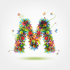 Floral letter for your design