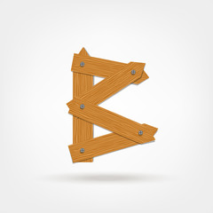 Letter made from wooden boards for your design