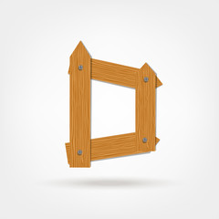 Letter made from wooden boards for your design