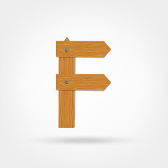 Letter made from wooden boards for your design