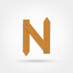 Letter made from wooden boards for your design