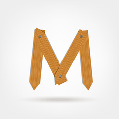 Letter made from wooden boards for your design