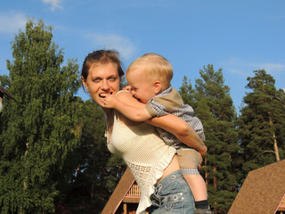 Fototapeta premium mother and child