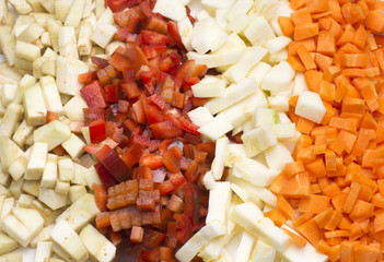 various fresh vegetables to prepare a healthy meal