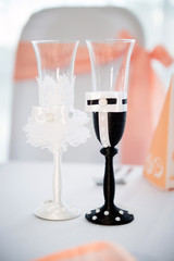 wedding glasses for bride and groom