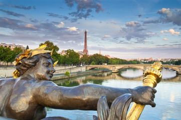 Pont Alexandre III &amp  Eiffeltoren, Parijs