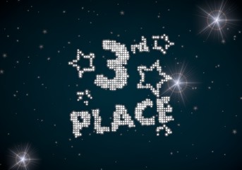 3rd place symbol glittering on night sky