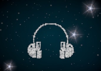 Illustration of a lucky jackpot symbol glittering on night sky