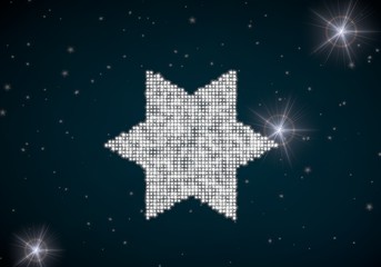 Illustration of a lucky jackpot symbol glittering on night sky