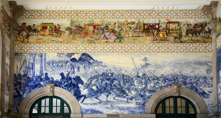 Azulejo at São Bento Railway Station, Porto, Portugal