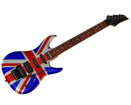 Elektrogitarre mit England Fahne
