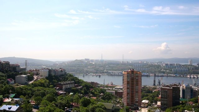 Panoramic view of Vladivostok from east to west.