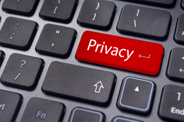 message on keyboard, website privacy policy concepts