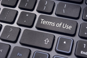 terms of use, message on keyboard