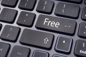 concepts of free, with message on keyboard