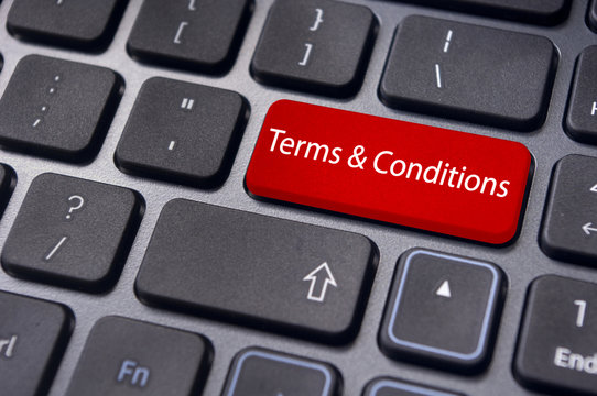 message on keyboard, for terms and conditions concepts.