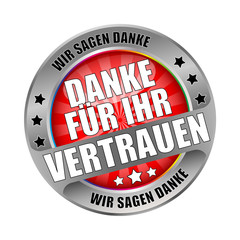 Bügel Button Danke für Ihr Vertrauen Rot