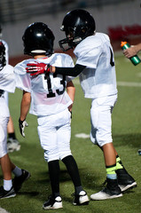 Young american football teammates