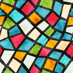 Naklejki  kolorowy wzór mozaiki z efektem grunge