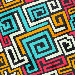 Fototapety  kolorowy kwadratowy wzór spirali z efektem grunge