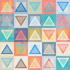 colored triangle seamless pattern with grunge effect