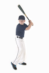 Young boy in batting stance