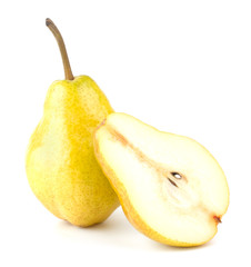 Fresh pears isolated on white background