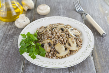 Buckwheat porridge with mushrooms
