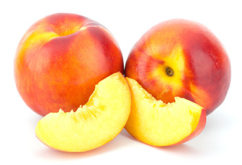 Nectarine fruit isolated on white background