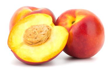 Nectarine fruit isolated on white background