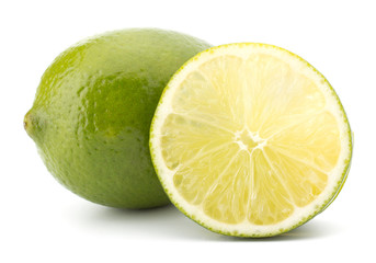 Fresh lime fruit Isolated on white background