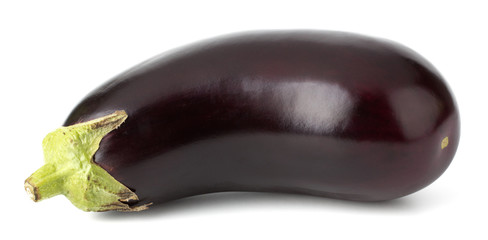 Black eggplants isolated on white background