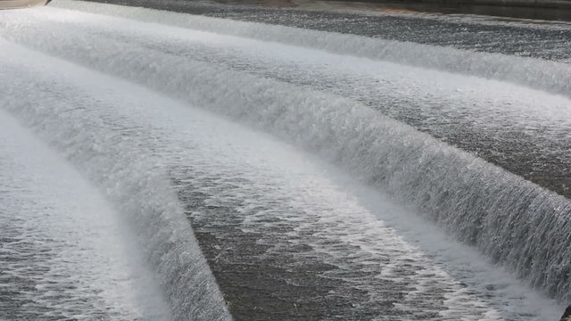 Water cascades in Landsberg am Lech, Germany