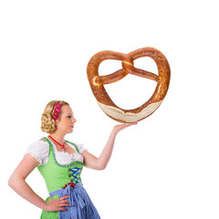 frau mit brezel