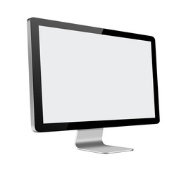 LCD Computer Monitor with blank screen on white background