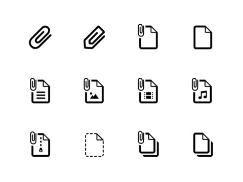 File Clip icons on white background.