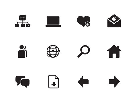 Network icons on white background.