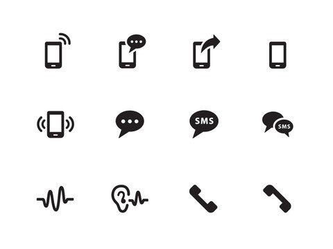 Phone icons on white background.