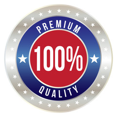 100 percent premium quality badge, vector format