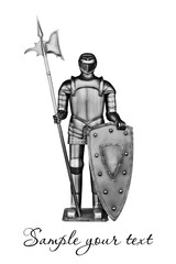 A vintage Iron Knight with spear