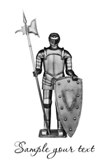 Stoff pro Meter Ein Vintage Iron Knight mit Speer © elenbessonova
