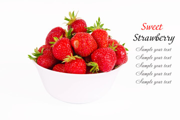 Fruits ripe strawberries on a platter