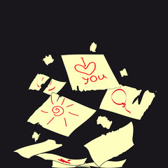 Torn paper on a black background