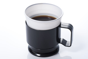 プラスチックカップにはいったコーヒー