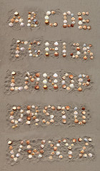 Letters from sea shells