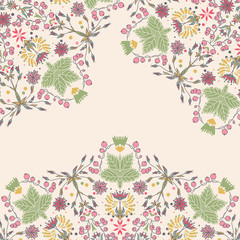 Ornamental floral card