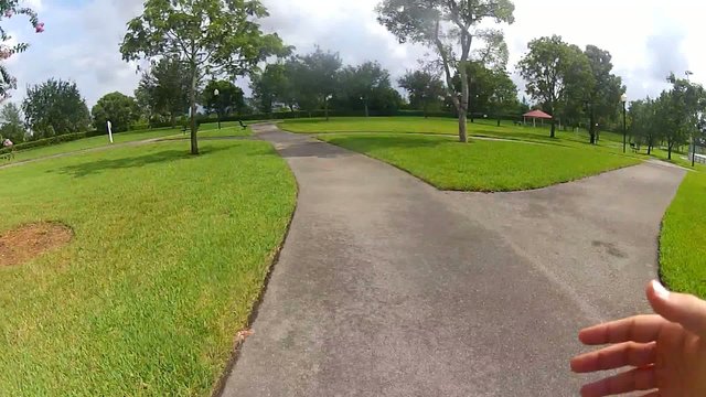 POV running on a outdoor path. Point of View runner