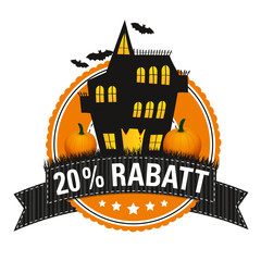 Halloween-Button: 20 % Rabatt