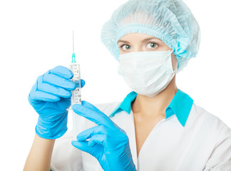 Nurse with syringe