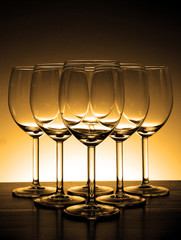Empty wine glass in Beautiful light background